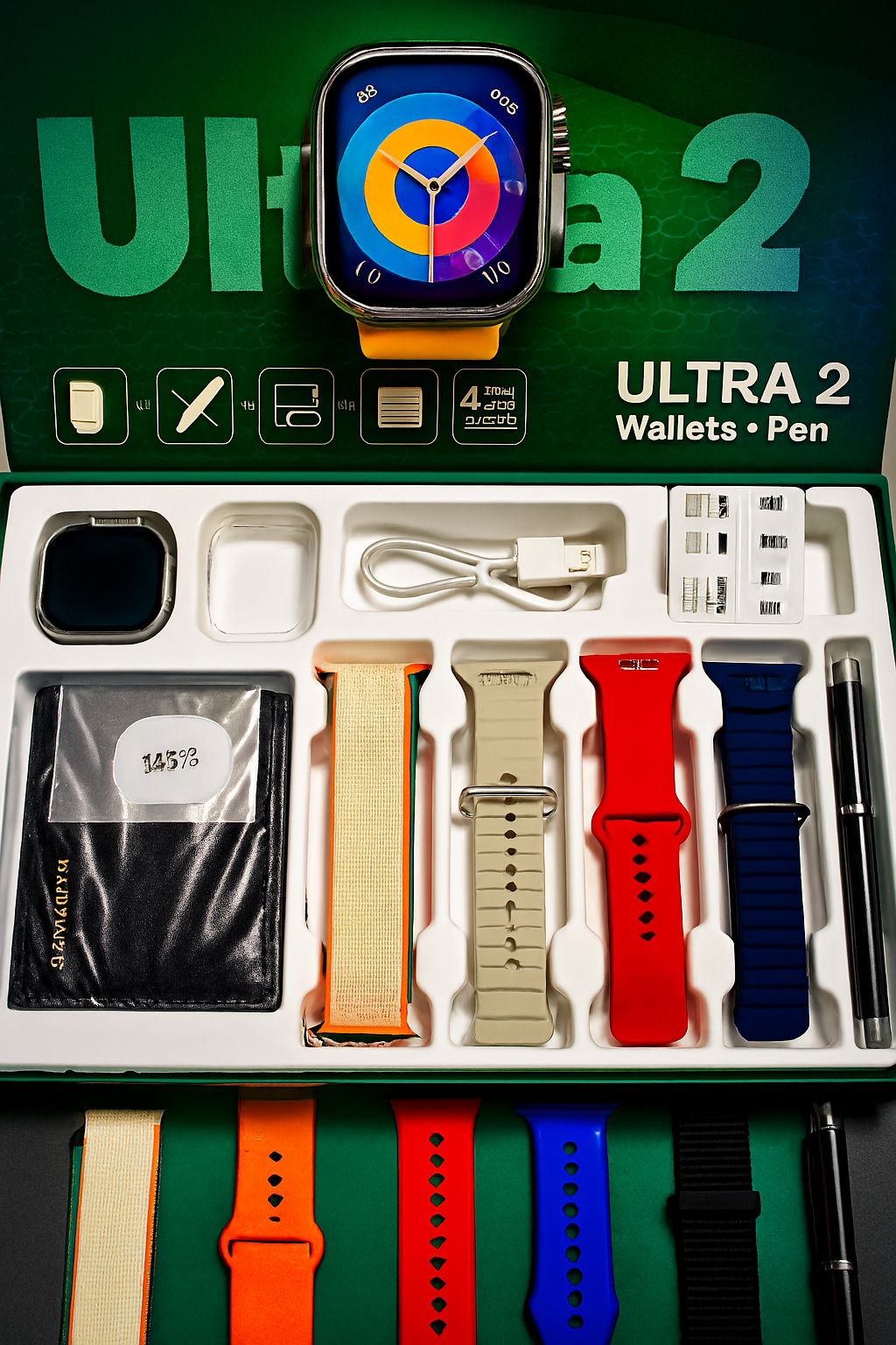 New Model S200 Smart Watch – Full Display with Original Strap, Wallet Feature & Protective Cover